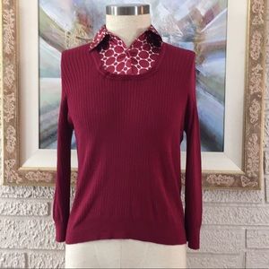 🌹Rafaella Petite Mock Shirt & Sweater Pullover Top